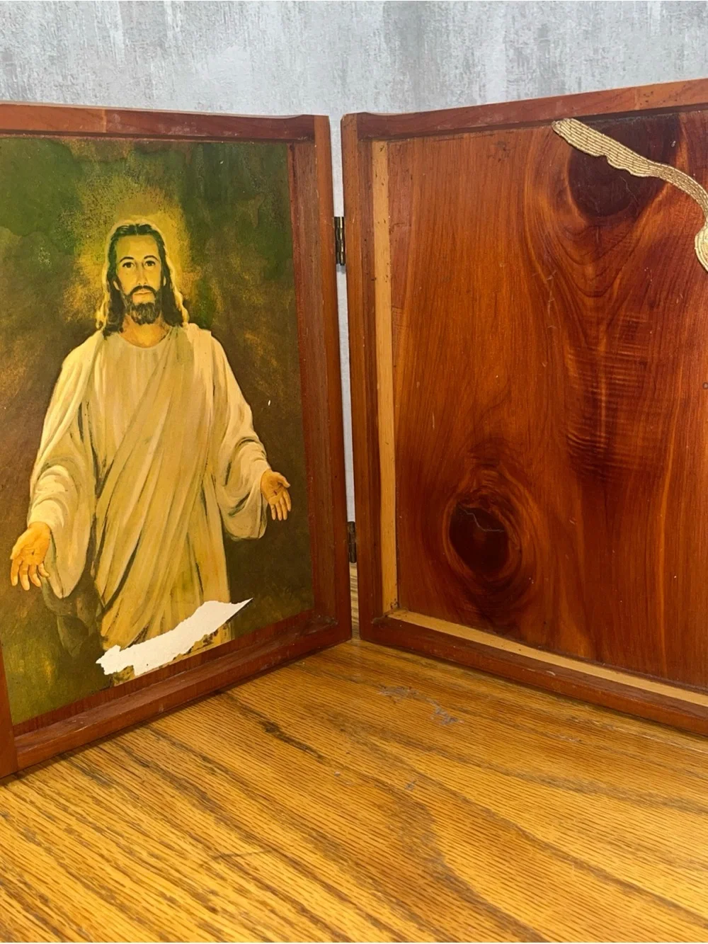 Cedar Wood Holy Bible Hinged Storage Keepsake Box
